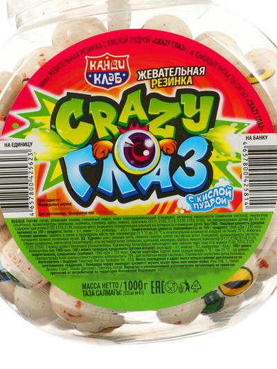 Жевательная резинка «Crazy Глаз», с кислой пудрой, 8 г