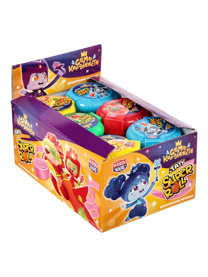 Жевательная резинка Super Roll Tattoo, с татуировкой, ассорти, 12 г - Фото 1
