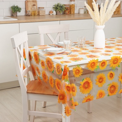 УЦЕНКА Клеёнка на стол Доляна, ширина 137 см, толщина 0.07 мм, рулон 30 метров