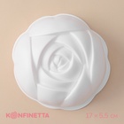 УЦЕНКА Форма для муссовых десертов и выпечки KONFINETTA «Роза», 17×17×5.5 см, белый - Фото 1