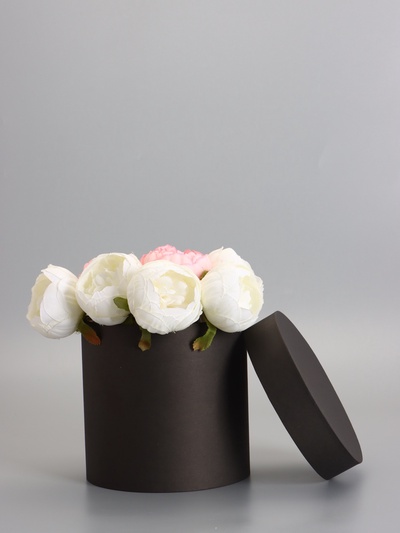 Коробка подарочная круглая, шляпная, черная, 18×18 см