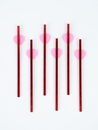 Трубочки для коктейлей «Сердце», красные, 6 шт. - Фото 2