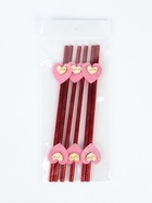 Трубочки для коктейлей «Сердце», красные, 6 шт. - Фото 4