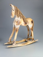 УЦЕНКА Сувенир «Лошадка-качалка», 50×15×55 см, дерево, бежевый - Фото 2