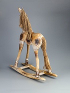 УЦЕНКА Сувенир «Лошадка-качалка», 50×15×55 см, дерево, бежевый - Фото 3