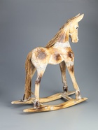 УЦЕНКА Сувенир «Лошадка-качалка», 50×15×55 см, дерево, бежевый - Фото 4