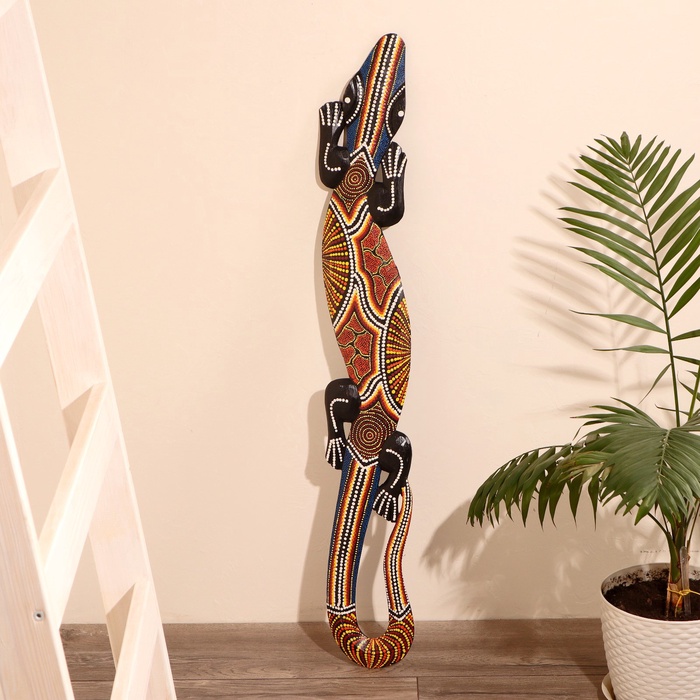 УЦЕНКА Панно настенное дерево «Геккон расписной» 100 см МИКС - Фото 1