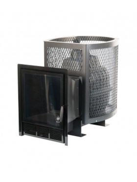 Печь для бани «Сибирь 24 ПРО», чугунная, с сеткой, со стеклом