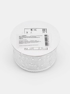 УЦЕНКА Лента декоративная с глиттером 38 мм × 10 ±0.5ярд(9.1 м ±0.5 м) белый/серебряный АУ 10990076