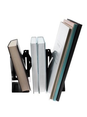 Подставка для книг раздвижная 3 отделения, металл, черная 10952714