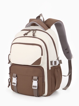 Рюкзак 29*13*40 см, 2 отд, 5 н/карм, Комби. коричневый/белый  (артикул 10961109)  большой выбор товаров оптом и в розницу по низким ценам с доставкой