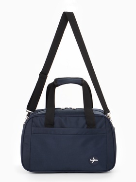 Сумка дорожная, однотонная, наружный карман, регулирующийся ремень, 39×20×25 см, синяя