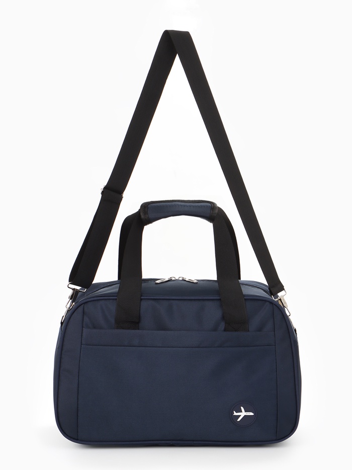Сумка дорожная, однотонная, наружный карман, регулирующийся ремень, 39×20×25 см, синяя