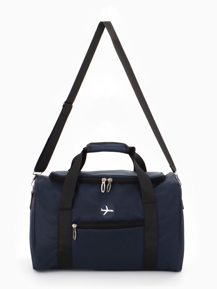 Сумка дорожная «Самолёт», 1 карман, регулирующийся ремень, 39×20×25 см, синяя