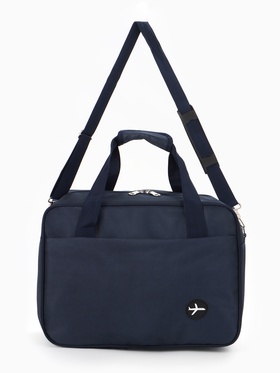 Сумка дорожная «Полёт», наружный карман, длинный ремень, 30×20×40 см, синяя
