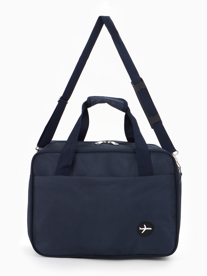 Сумка дорожная «Полёт», наружный карман, длинный ремень, 30×20×40 см, синяя