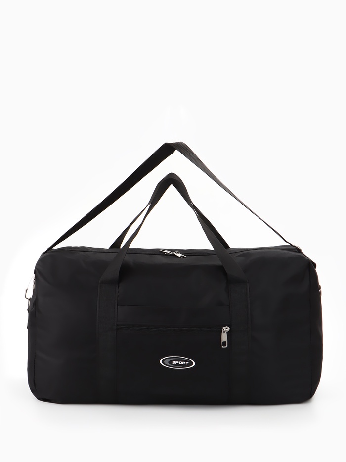 Сумка спортивная, 1 карман, длинный ремень, 53×23.5×28.5 см, чёрная - Фото 1