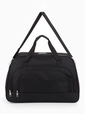 Сумка дорожная, 2 кармана, длинный ремень, 53×23×34 см, чёрная
