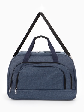 Сумка дорожная, 2 кармана, длинный ремень, 53×23×34 см, синяя