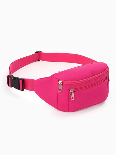 Сумка поясная, для девочки, на молнии, 34×6×12 см, розовая
