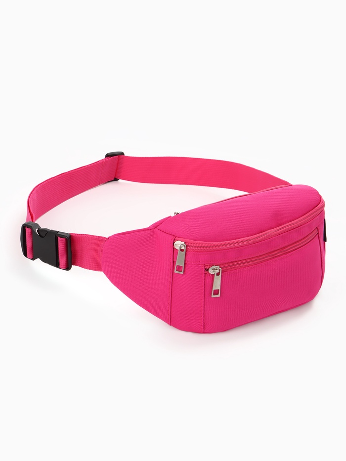 Сумка поясная, для девочки, на молнии, 34×6×12 см, розовая - Фото 1