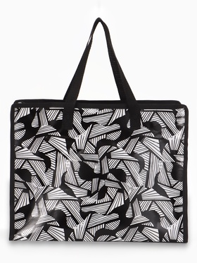 Сумка хозяйственная «Абстракция», на молнии, 40×15×30 см, чёрная