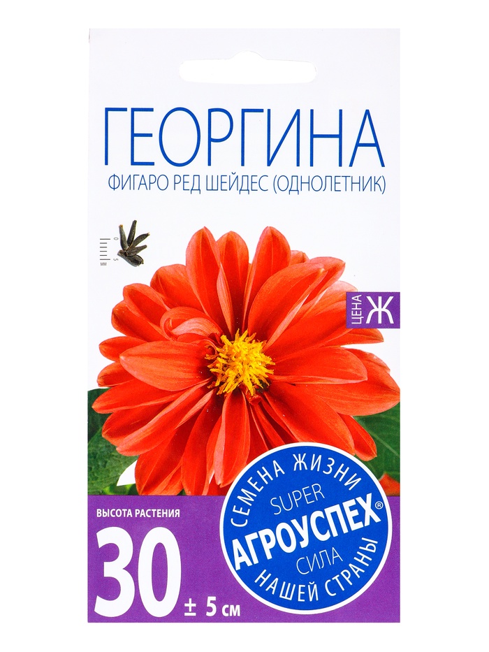 Семена цветов Георгина Фигаро Ред Шейдес Агроуспех 7шт (400) - Фото 1