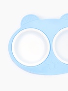 Миска пластиковая двойная "Киса" 2 х 160 мл, голубая - фото 69175182