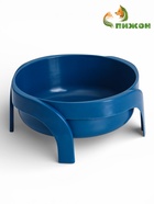 Миска, 600 мл, фигурная, с ножками, пластик, синяя - фото 809493673