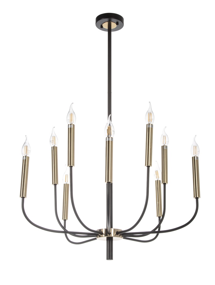 Люстра ЭкономСвет 10275/10, 10×40 Вт, E14, 65×65×45-110 см, основание чёрное - Фото 1