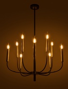 Люстра ЭкономСвет 10275/10, 10×40 Вт, E14, 65×65×45-110 см, основание чёрное - Фото 3