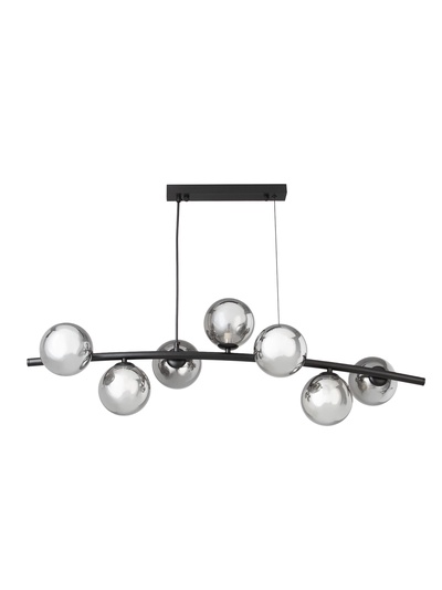 Светильник подвесной ЭкономСвет 13100/7MBK, 7×7 Вт, G9, 93×28×17-90 см, чёрный