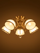 Люстра 28066/5AB, 5х40Вт, E27, 54х52х28 см, цвет бронза/белый  (артикул 10986805)  большой выбор товаров оптом и в розницу по низким ценам с доставкой