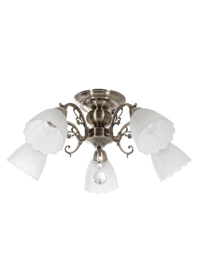 Люстра ЭкономСвет 4671/5AB, 5×40 Вт, E27, 55×55×33 см, бронзовая