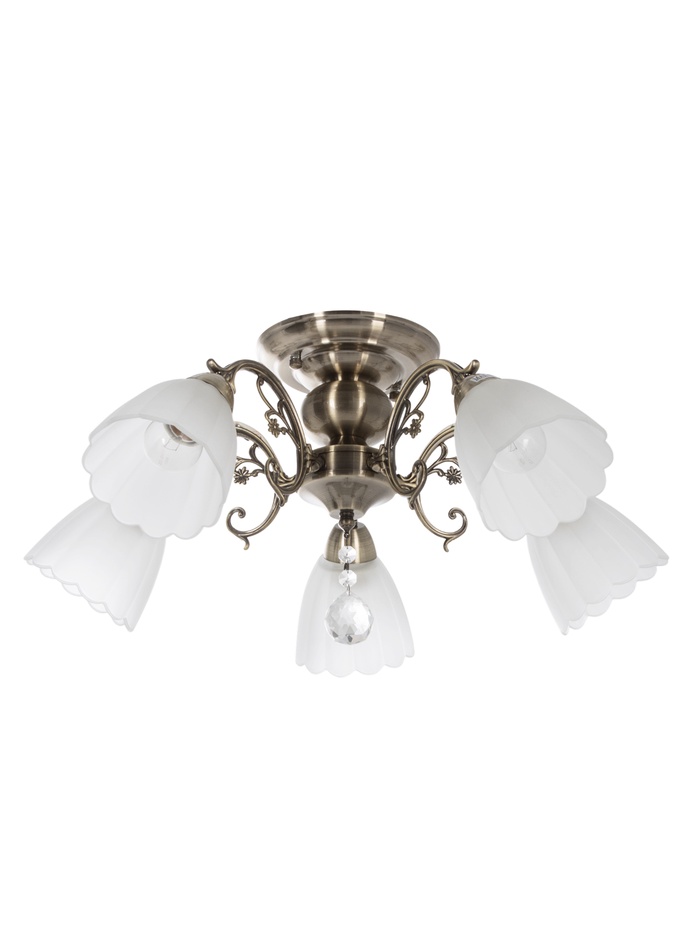 Люстра ЭкономСвет 4671/5AB, 5×40 Вт, E27, 55×55×33 см, бронзовая - Фото 1