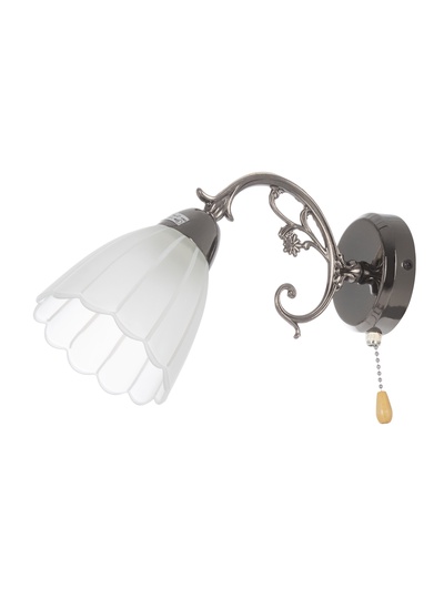 Бра ЭкономСвет 4671/1wAN, 1×40 Вт, E27, 30×10×18 см, чёрный хром