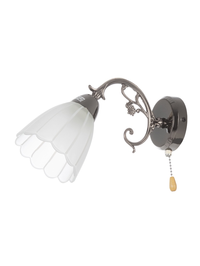 Бра ЭкономСвет 4671/1wAN, 1×40 Вт, E27, 30×10×18 см, чёрный хром - Фото 1