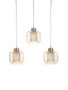 Светильник подвесной ЭкономСвет 10298/3GD, 3×40 Вт, E27, 61×15×18×70 см, золотой, янтарный - Фото 2