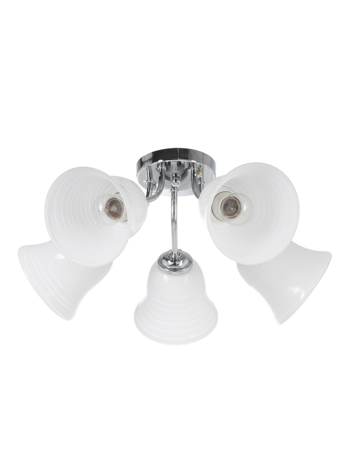 Люстра ЭкономСвет 20130/5CR, 5×40 Вт, E27, 50×50×20 см, цвет хром - Фото 1