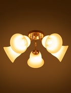 Люстра ЭкономСвет 20130/5GD, 5×40 Вт, E27, 50×50×20 см, золотая - Фото 3