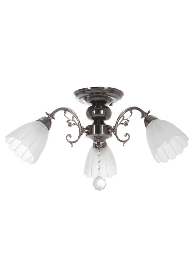 Люстра ЭкономСвет 4671/3AN, 3×40 Вт, E27, 55×55×33 см, цвет чёрный хром