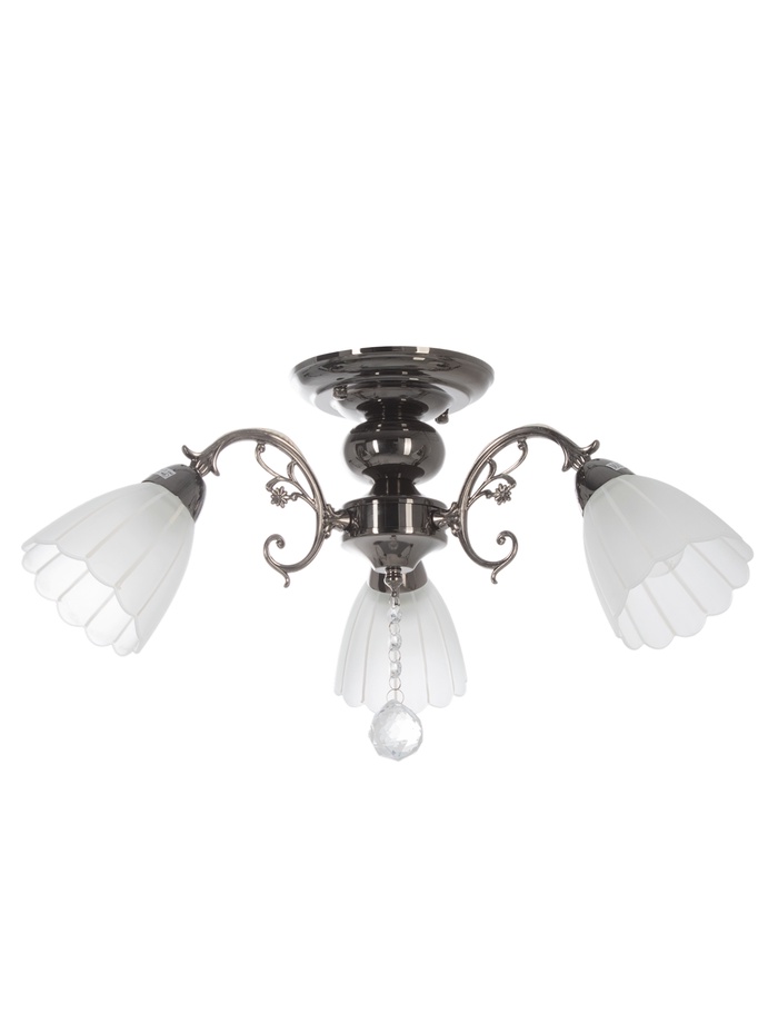 Люстра ЭкономСвет 4671/3AN, 3×40 Вт, E27, 55×55×33 см, цвет чёрный хром - Фото 1