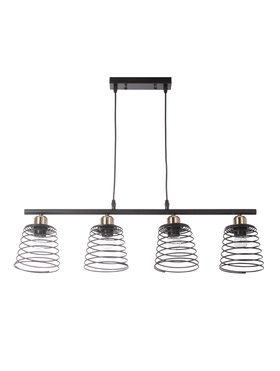 Светильник подвесной 30135/4BK, 4х40Вт, E27, 69х15х20-75 см, чёрный/золото  (артикул 10986819)  большой выбор товаров оптом и в розницу по низким ценам с доставкой