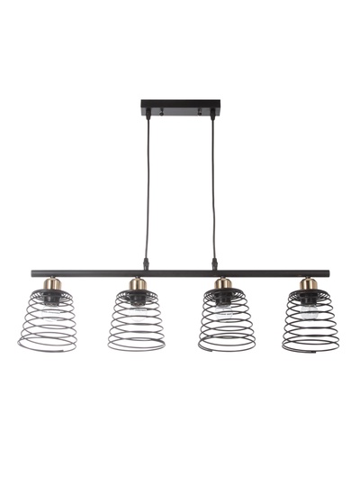 Светильник подвесной ЭкономСвет 30135/4BK, 4×40 Вт, E27, 69×15×20-75 см, чёрный