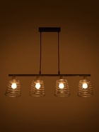 Светильник подвесной 30135/4BK, 4х40Вт, E27, 69х15х20-75 см, чёрный/золото 10986819