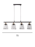 Светильник подвесной ЭкономСвет 30135/4BK, 4×40 Вт, E27, 69×15×20-75 см, чёрный - Фото 4