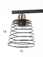 Светильник подвесной 30135/4BK, 4х40Вт, E27, 69х15х20-75 см, чёрный/золото 10986819