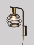 Бра 11152/1wBK, 1х40Вт, E27, 20х15х32 см, чёрный/золото  (артикул 10986823)  большой выбор товаров оптом и в розницу по низким ценам с доставкой