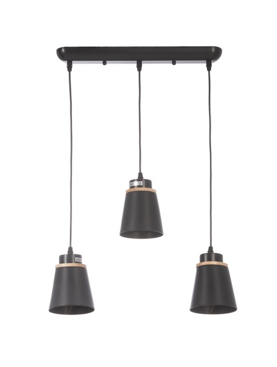 Светильник подвесной ЭкономСвет 30136/3L BK, 3×40 Вт, E27, 84.5×12×20-90 см, чёрный