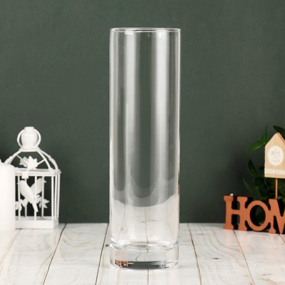 УЦЕНКА Ваза "Флора" d-7.5см; h=26,5 см (толщина стекла 2,2 мм) прозрачная